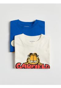 Reserved - T-shirt Garfield 2 pack - złamana biel. Materiał: bawełna, dzianina #1