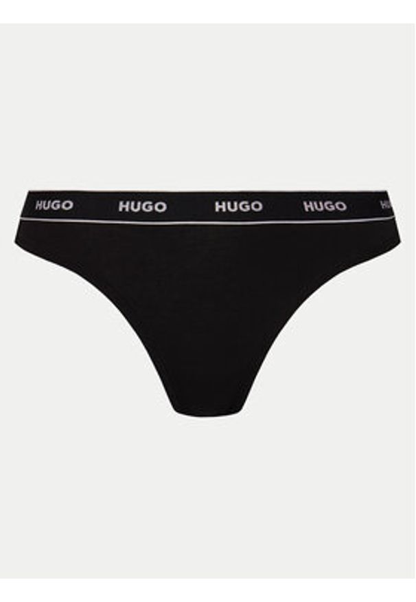Hugo - HUGO Komplet 3 par stringów 50495870 Czarny. Kolor: czarny. Materiał: bawełna
