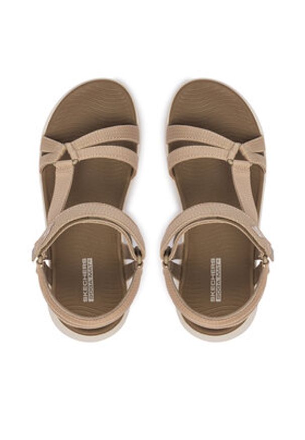 skechers - Skechers Sandały GO WALK FLEX SANDAL 141451/TPE Beżowy. Kolor: beżowy. Materiał: materiał