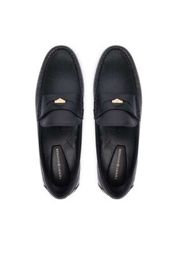 TOMMY HILFIGER - Tommy Hilfiger Loafersy Coin Classic Loafer Pods FW0FW09499 Czarny. Kolor: czarny. Materiał: skóra