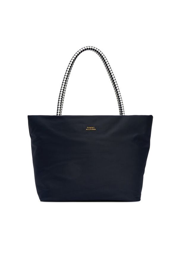 TOMMY HILFIGER - Tommy Hilfiger Torebka Th Marina Hobo/Tote Nylon AW0AW18862 Granatowy. Kolor: niebieski