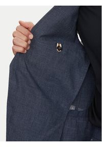 BOSS Garnitur C-Huge-Peak-252 50540764 Granatowy Slim Fit. Kolor: niebieski. Materiał: len, wiskoza #7