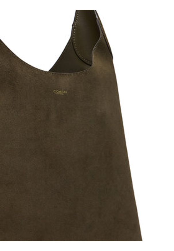 Coach Torebka CW636 Khaki. Kolor: brązowy. Materiał: skórzane, zamszowe