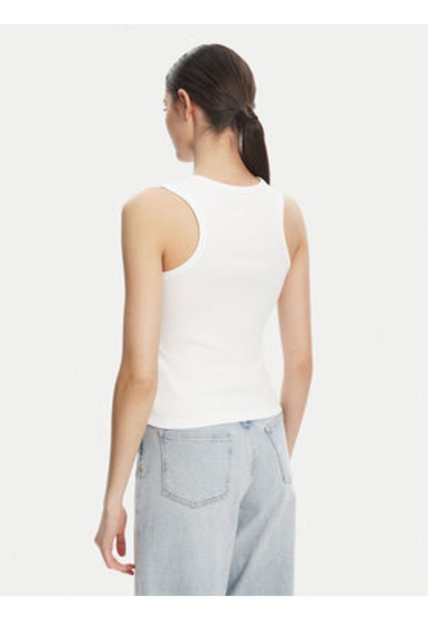 Calvin Klein Jeans Top LV047C201G Biały Slim Fit. Kolor: biały. Materiał: bawełna