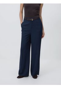 Reserved - Spodnie z modalem - granatowy. Kolor: niebieski. Materiał: tkanina #1