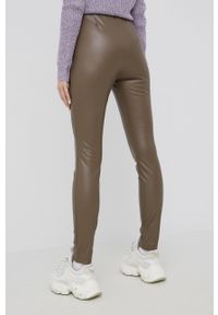 only - Only legginsy damskie kolor brązowy gładkie. Stan: podwyższony. Kolor: brązowy. Materiał: materiał. Wzór: gładki #4