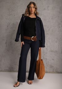 Renee - Czarna Marszczona Bluzka z Bawełną i Dekoltem w Łódkę Orinlia. Typ kołnierza: dekolt w łódkę. Kolor: czarny. Materiał: bawełna. Styl: elegancki #5