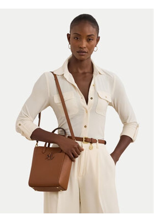 Lauren Ralph Lauren - LAUREN RALPH LAUREN Torebka 431966760001 Brązowy. Kolor: brązowy. Materiał: skórzane