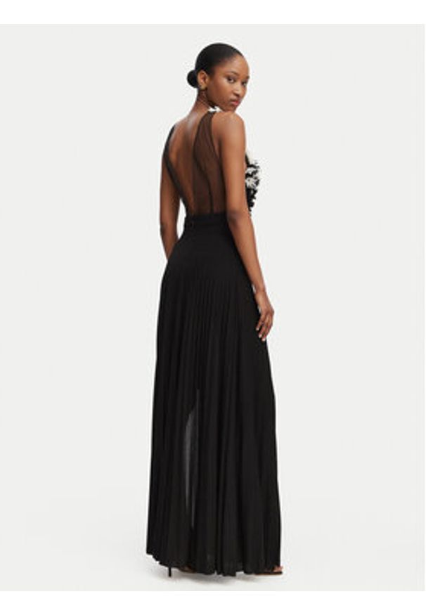 Elisabetta Franchi Sukienka wieczorowa AB-R44-62E2-V800 Czarny Slim Fit. Kolor: czarny. Materiał: syntetyk. Styl: wizytowy