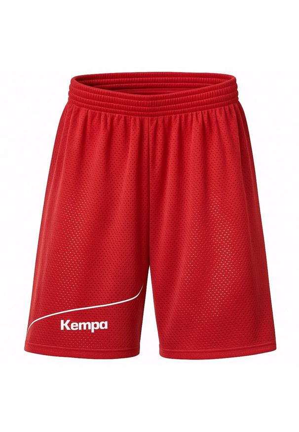 KEMPA - Spodenki dziecięce dwustronne Kempa Player. Kolor: czerwony, wielokolorowy, biały. Styl: sportowy. Sport: koszykówka