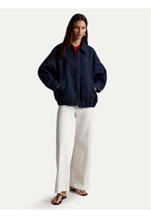 Polo Ralph Lauren Kurtka przejściowa 211A96311002 Granatowy Oversize. Typ kołnierza: polo. Kolor: niebieski. Materiał: bawełna