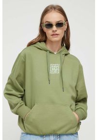 Vans bluza damska kolor zielony z kapturem z nadrukiem. Typ kołnierza: kaptur. Kolor: zielony. Wzór: nadruk #4