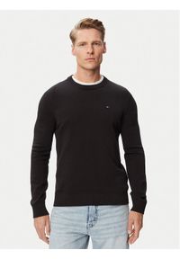 Tommy Jeans Sweter Essential DM0DM22853 Czarny Slim Fit. Kolor: czarny. Materiał: bawełna #1