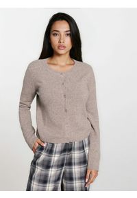 Sinsay - Gładki kardigan - brązowy. Kolor: brązowy. Wzór: gładki #1