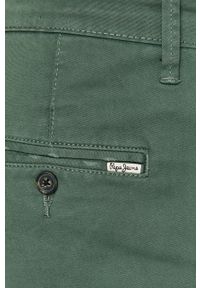 Pepe Jeans - Spodnie Charly. Okazja: na co dzień. Kolor: zielony. Materiał: bawełna, materiał, elastan, tkanina, poliester. Wzór: gładki. Styl: casual #2