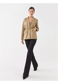 TwinSet - TWINSET Marynarka 232TP2901 Beżowy Regular Fit. Kolor: beżowy. Materiał: skóra #6