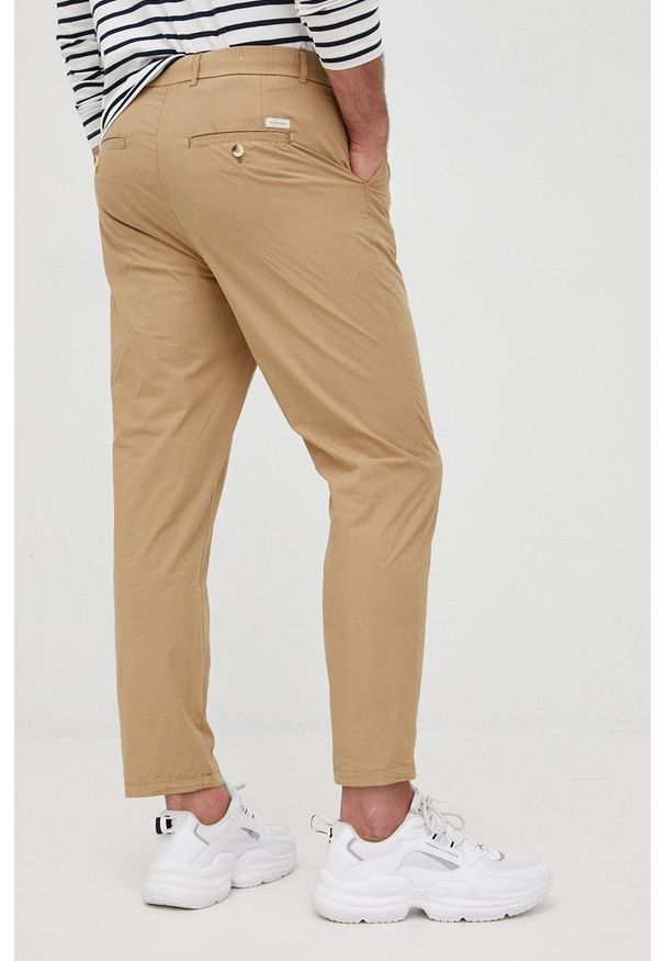 Scotch & Soda spodnie bawełniane męskie kolor zielony w fasonie chinos. Kolor: zielony. Materiał: bawełna