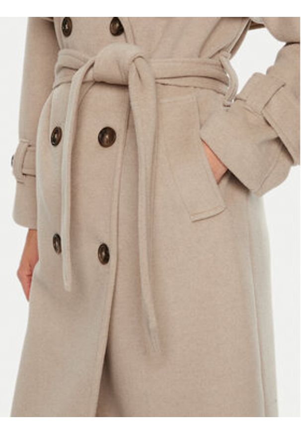 ACCESS FASHION Płaszcz przejściowy 44-9001-119 Beżowy Relaxed Fit. Kolor: beżowy. Materiał: syntetyk