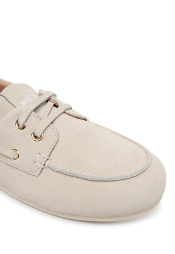 Love Moschino - LOVE MOSCHINO Mokasyny JA10101G1OIG0110 Kremowy. Kolor: kremowy. Materiał: skóra, zamsz