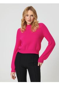 Sinsay - Sweter z miękkiej dzianiny - różowy. Kolor: różowy. Materiał: dzianina