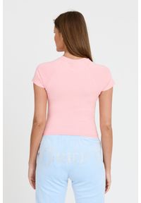 Juicy Couture - JUICY COUTURE Różowy t-shirt Retroshrunken Tee. Kolor: różowy #5