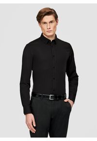 Pako Lorente - PAKO LORENTE – Czarna koszula męska z wełną. Typ kołnierza: kołnierzyk klasyczny. Kolor: czarny, brązowy. Materiał: wełna. Długość rękawa: długi rękaw. Długość: długie #1