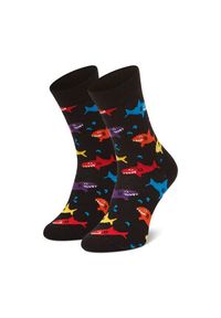 Happy-Socks - Skarpety Wysokie Dziecięce Happy Socks - KSHA01-9300 Czarny. Kolor: czarny. Materiał: materiał, bawełna, elastan, poliamid #1