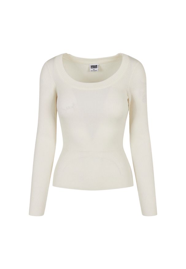 Sweter damski Urban Classics wide neckline. Kolor: biały. Materiał: materiał, polar. Sezon: zima