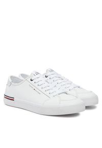 TOMMY HILFIGER - Tommy Hilfiger Tenisówki Core Corporate Vulc Leather FM0FM05399 Biały. Kolor: biały. Materiał: skóra #5