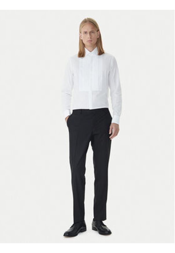Calvin Klein Koszula LV019EU063 Biały Slim Fit. Kolor: biały. Materiał: bawełna