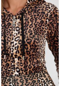 Juicy Couture - JUICY COUTURE Bluza damska Marissa Leopard Velour Track Top. Kolor: brązowy #4