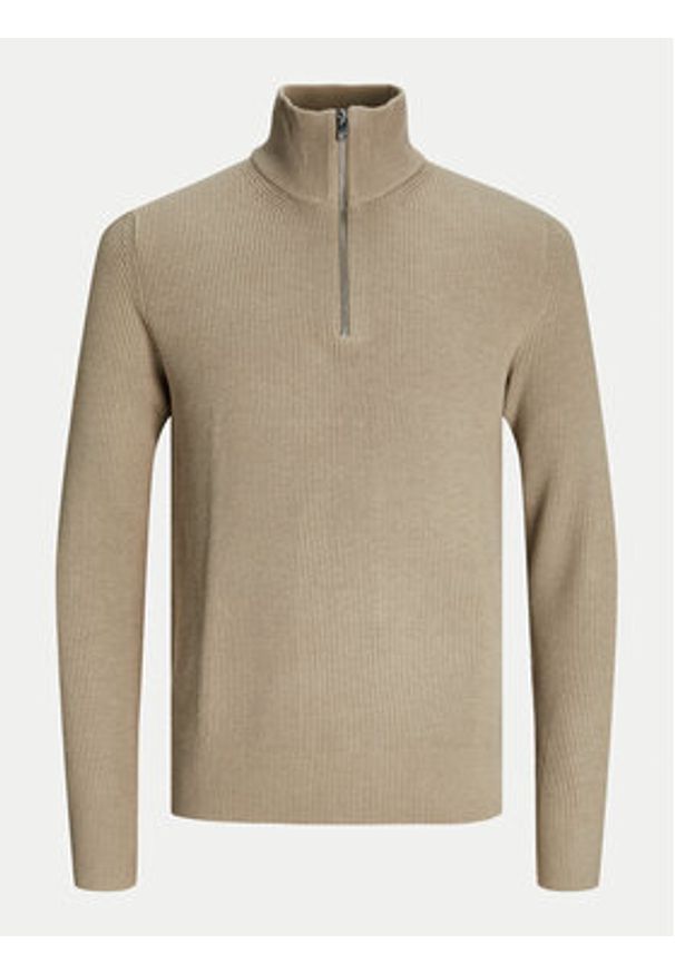 Jack & Jones Sweter Perfect 12257773 Beżowy Regular Fit. Kolor: beżowy. Materiał: bawełna