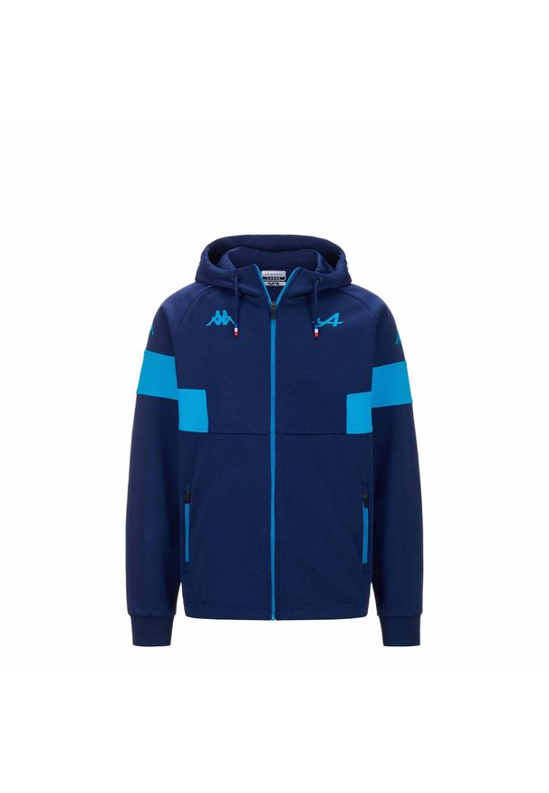 Kappa - Dziecięca bluza z kapturem zapinana na zamek Alpine F1 Adorfeo. Typ kołnierza: kaptur. Kolor: wielokolorowy, niebieski, zielony