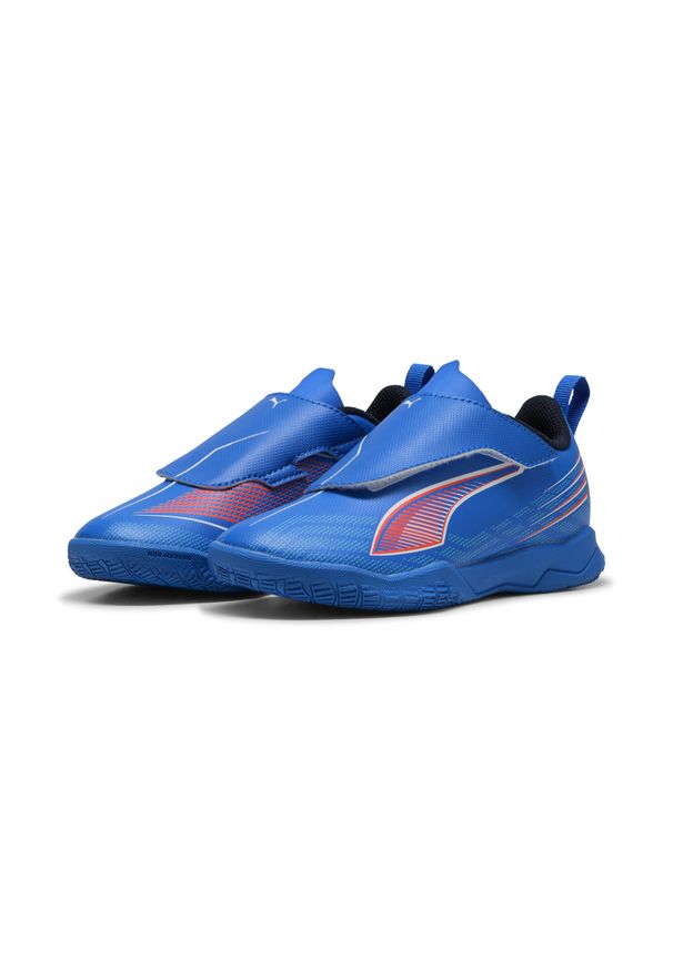 Puma - Dziecięce halowe buty piłkarskie ULTRA 6 PLAY PUMA Ultra Blue White Glowing Red. Kolor: czerwony, niebieski, wielokolorowy, biały. Szerokość cholewki: normalna. Sport: piłka nożna