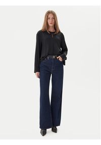 TOMMY HILFIGER - Tommy Hilfiger Bluzka WW0WW47339 Czarny Relaxed Fit. Kolor: czarny. Materiał: wiskoza