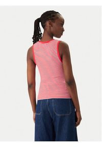 Tommy Jeans Top Essential DW0DW20673 Czerwony Slim Fit. Kolor: czerwony. Materiał: bawełna #3
