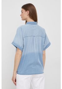 Lee Cooper koszula bawełniana damska relaxed z kołnierzykiem klasycznym. Typ kołnierza: kołnierzyk klasyczny. Kolor: niebieski. Materiał: bawełna. Styl: klasyczny #5
