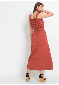 Długa sukienka bonprix brązowy marsala. Kolor: czerwony. Materiał: koronka. Wzór: koronka. Długość: maxi #4