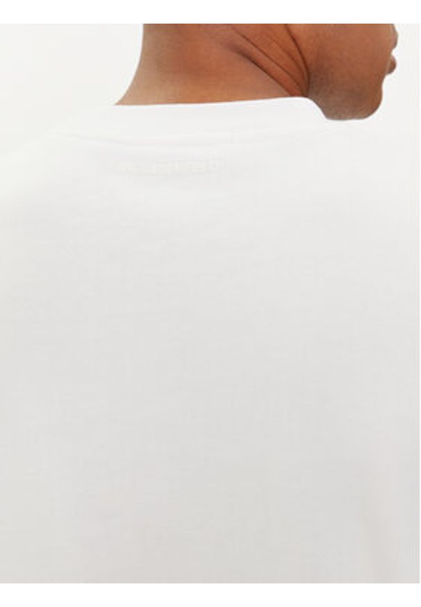 Karl Lagerfeld - KARL LAGERFELD Bluza 705428 542941 Biały Regular Fit. Typ kołnierza: dekolt w karo. Kolor: biały. Materiał: bawełna