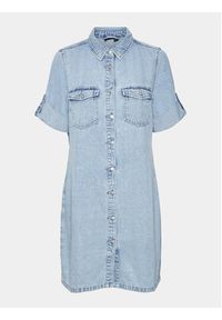 Vero Moda Sukienka jeansowa Jennie 10309665 Niebieski Regular Fit. Kolor: niebieski. Materiał: bawełna #4
