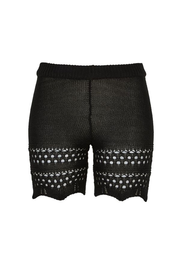 Damskie Szorty szydełkowe Urban Classics. Kolor: czarny. Długość: krótkie