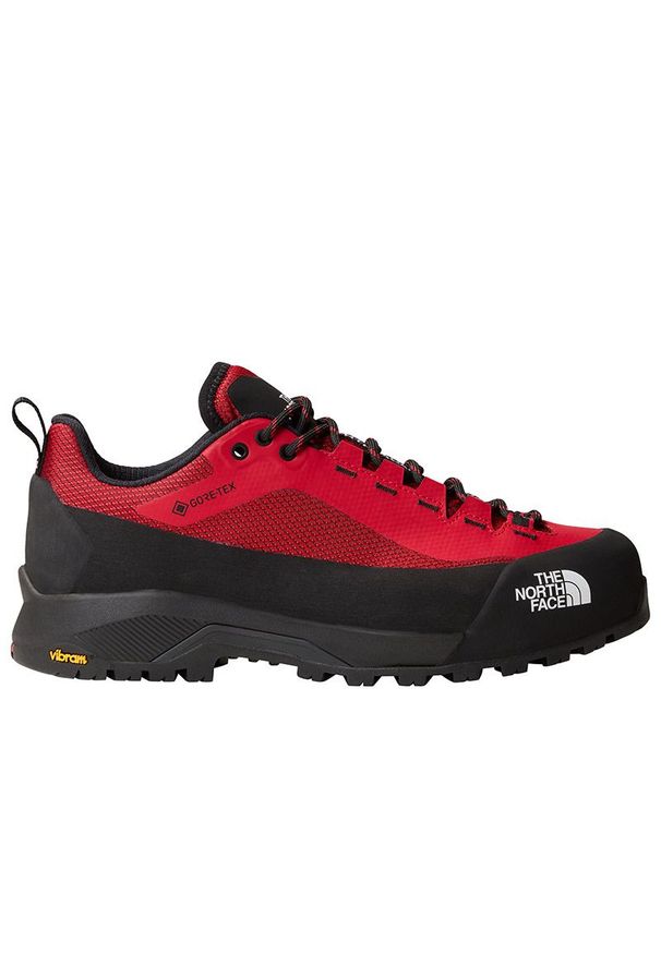 Buty The North Face Verto Gore-Tex 0A83NDKZ31 - czerwone. Kolor: czerwony. Materiał: guma, skóra. Szerokość cholewki: normalna. Technologia: Gore-Tex. Sport: turystyka piesza