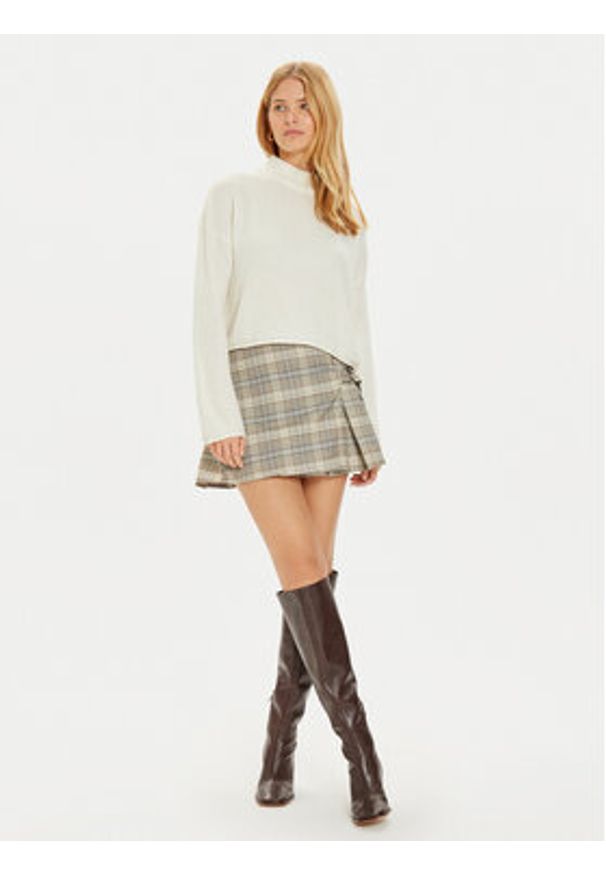 Brave Soul Spódnica mini LSKW-272PARKER Kolorowy Regular Fit. Kolor: beżowy. Materiał: syntetyk. Wzór: kolorowy