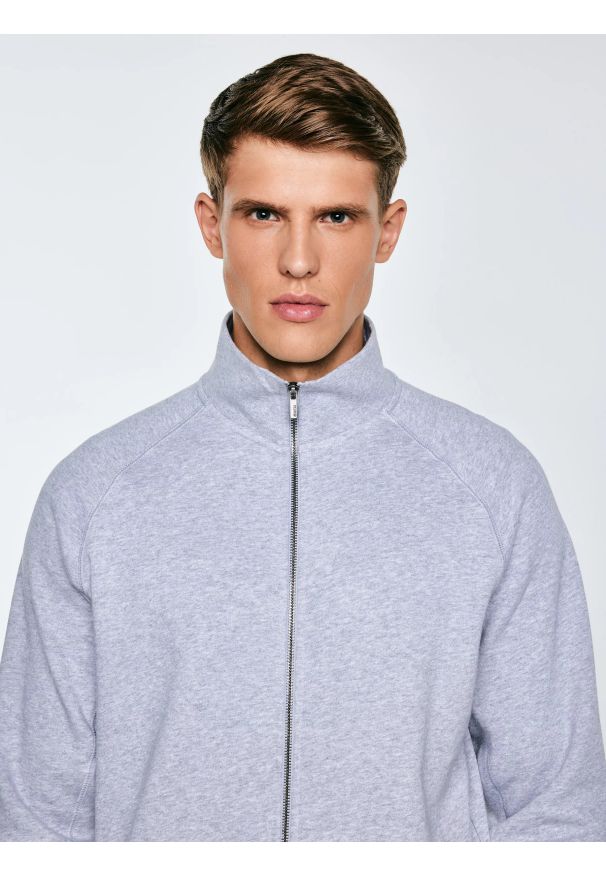 Big-Star - Bluza męska rozpinana szara Madorol 901. Kolor: szary. Wzór: gładki