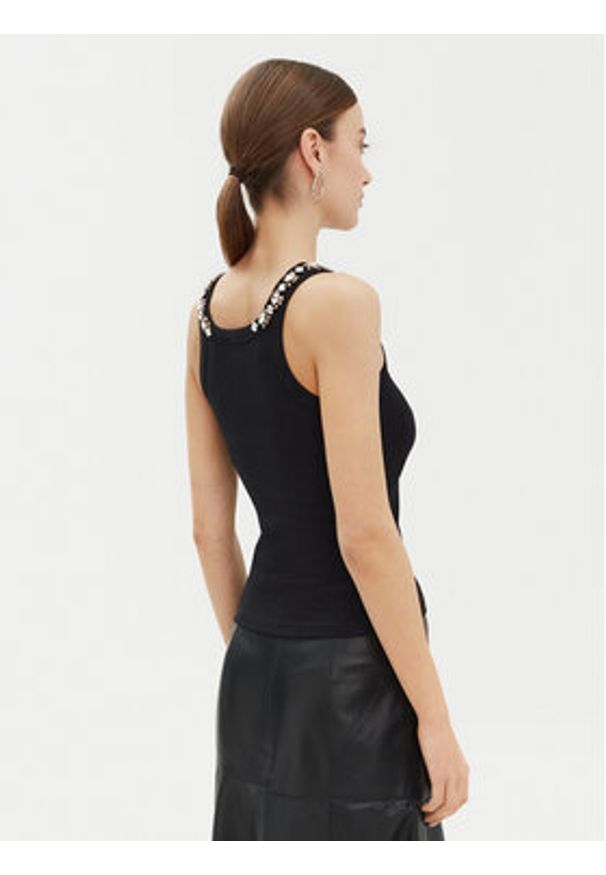 Pinko - PINKO Top 105378 A2P9 Czarny Regular Fit. Kolor: czarny. Materiał: bawełna