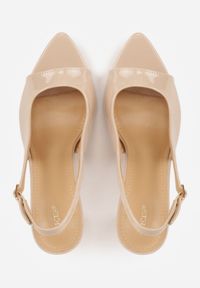 Renee - Ciemnobeżowe Sandały VICES na Szpilce z Lakierowanym Wykończeniem Nesamenis. Zapięcie: sprzączka. Kolor: beżowy. Materiał: lakier. Obcas: na szpilce. Styl: elegancki, klasyczny #2