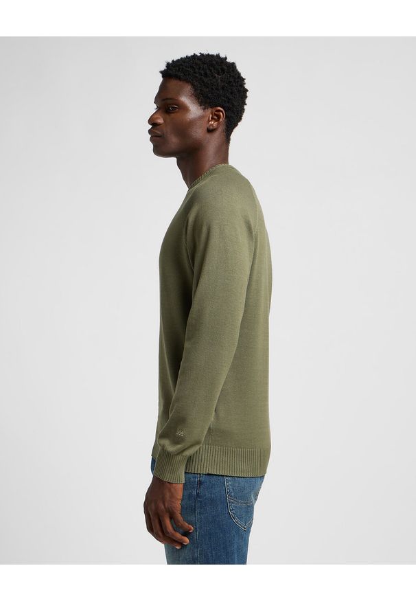 Lee - LEE MĘSKI SWETER CLEAN RAGLAN SWEATER MERCANTILE GREEN 112355673 LD46008526. Długość rękawa: raglanowy rękaw