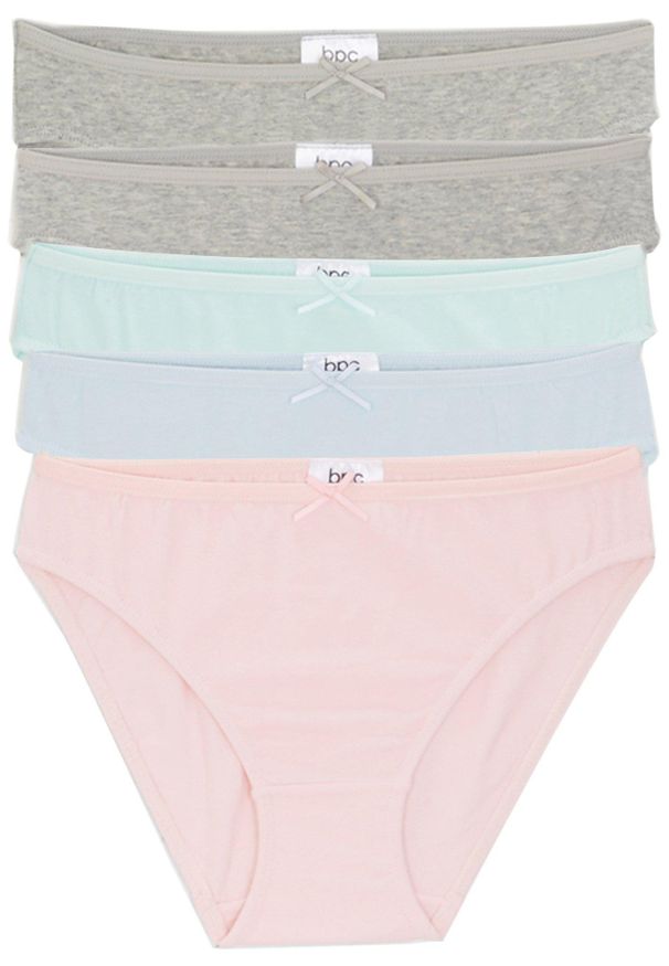 bonprix - Figi dziewczęce (5 par). Kolor: szary