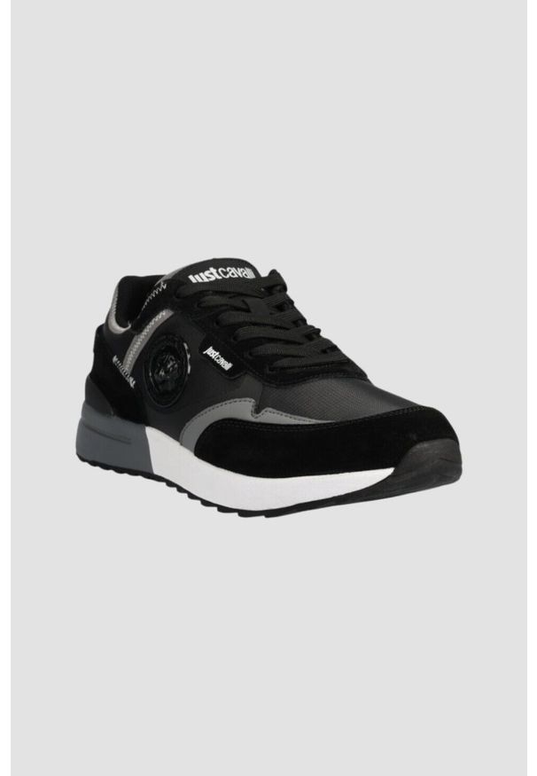 Just Cavalli - JUST CAVALLI Czarne sneakersy Fondo Action Basic, Rozmiar 40. Kolor: czarny