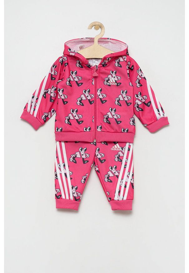 adidas Performance dres dziecięcy kolor różowy. Kolor: różowy. Materiał: dresówka